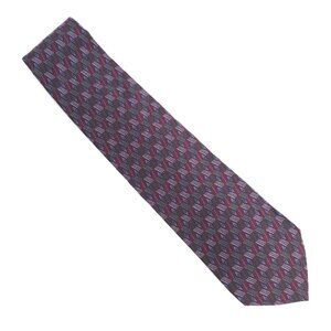 Geoffrey Beene Men Necktie 100% Silk Geometric Color Red Blue Size 58x4 - NWOT